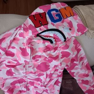 BAPE!!!! Pink Camouflage Hoodie with WGM Patch